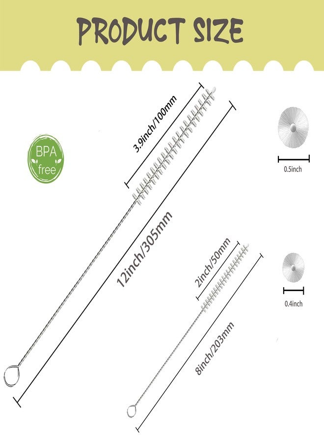 CIDYAUST Straw Brush Cleaner for Baby Bottles,Stanley Straw Cleaner Brush 8 inch for 20oz Stanley Mugs, Straw Cleaner Brush Extra Long 12-inch,Straw Cleaner with 304 Stainless Steel Wire(8 Pack). - Image 2